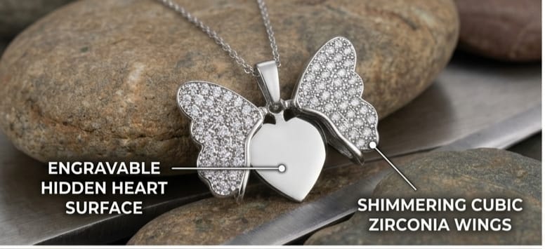 Personalized Custom Name Butterfly Necklace for Women