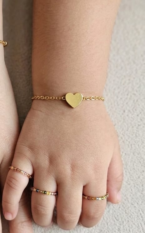 Minimalist Gold Heart Bracelet for Women & Girls/baby/kids