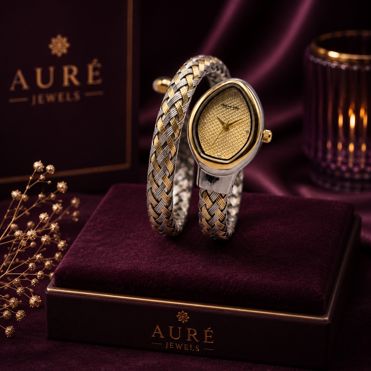 Luxury Women's Snake Wrap Bracelet Watch