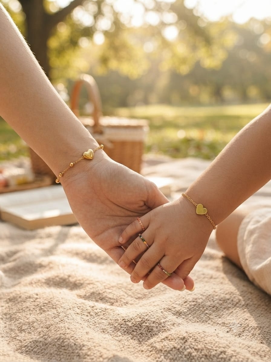 Minimalist Gold Heart Bracelet for Women & Girls/baby/kids