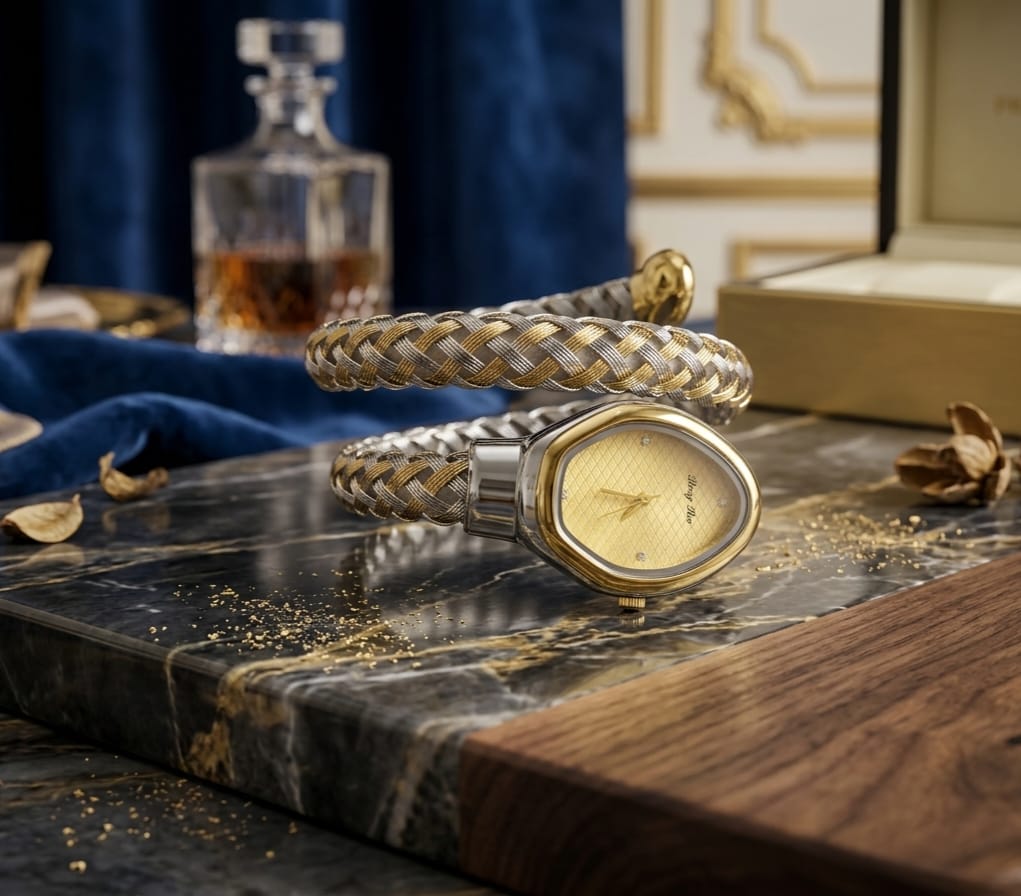 Luxury Women's Snake Wrap Bracelet Watch