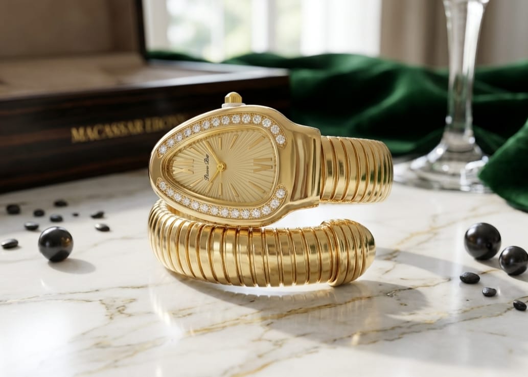 Luxury Women's Snake Wrap Bracelet Watch