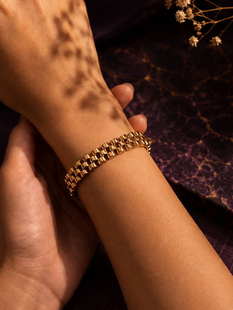 Luxury 18k gold plated Stainless Steel Link Bracelet