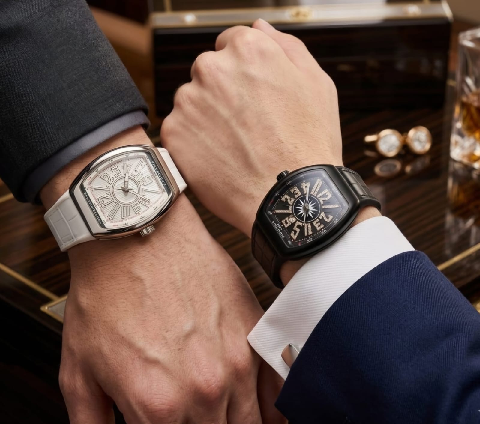 Luxury Tonneau Silicone Strap Quartz Watch for Men