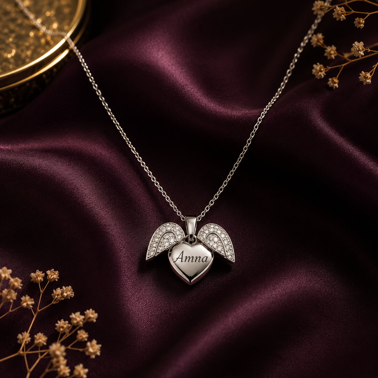 Personalized Custom Name Heart Locket Necklace