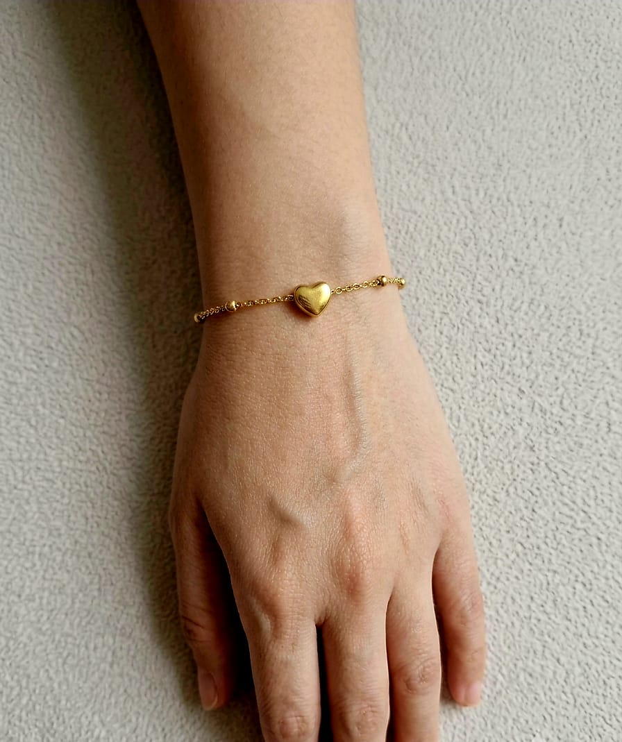 Minimalist Gold Heart Bracelet for Women & Girls/baby/kids