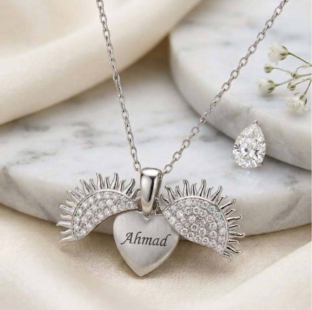 Personalized Custom Name Sun Locket Necklace